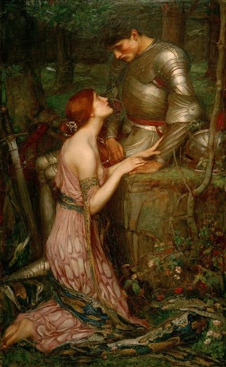John William Waterhouse, Lamia (Frau,Kunst,Liebespaar,Mythologie,Ritter,Femme Fatale,Grausamkeit,Präraffaeliten,Englische Kunst,Viktorianische Kunst,Jahrhundertwende,Privatsammlung,Dämonin,Griechisch-Römische Mythologie)