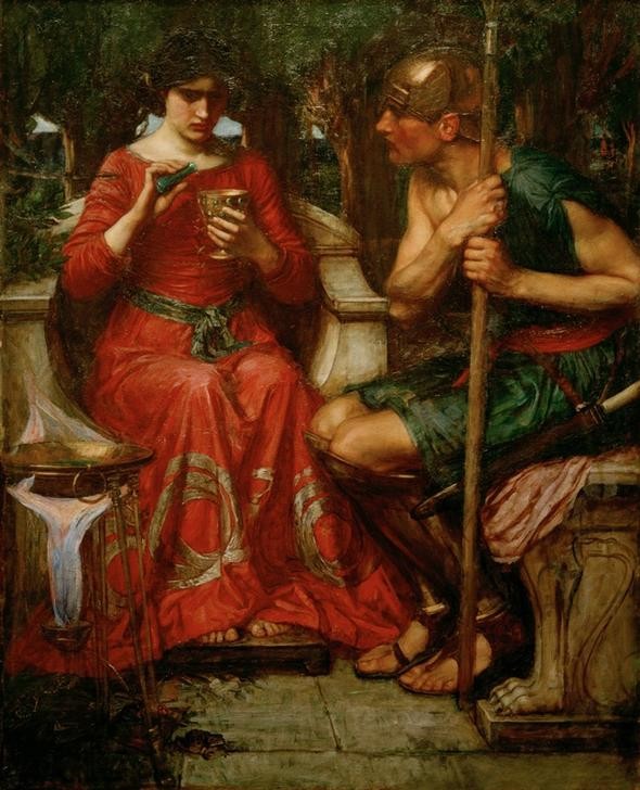 John William Waterhouse, Jason and Medea (Kunst,Mythologie,Präraffaeliten,Englische Kunst,Viktorianische Kunst,Zauberin,Wundermittel,Jahrhundertwende,Griechisch-Römische Mythologie,Pharmazie,Zauberei)