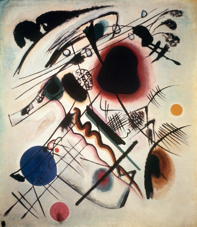 Wassily Kandinsky, Tache noire (Kunst,Expressionismus, Der Blaue Reiter, Abstrakte Kunst, Russische Kunst, Abstraktion, Dynamik, Bewegung, geometrische Formen, Wunschgröße,  Wohnzimmer, Treppenhaus, bunt)