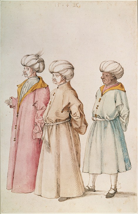 Albrecht Dürer, Die drei Orientalen (Deutsche Kunst,Geschichte,Kopfbedeckung,Tracht,Völkerkunde,Renaissance,Turban,Türkisch,Studie,Kleidung (Allgemein),Kaftan,Schwarzer,Land Und Leute)