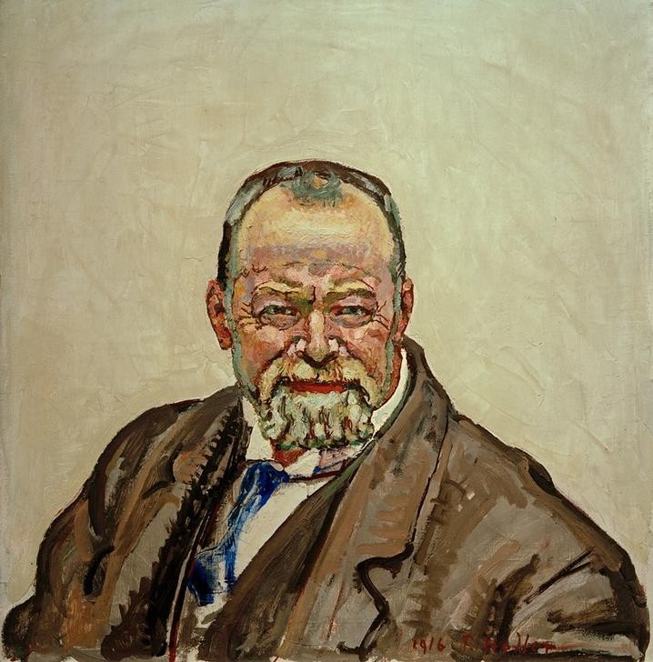 Ferdinand Hodler, Selbstbildnis (Jugendstil,Künstler,Maler (Künstler),Mann,Alter,Krawatte,Bart,Portrait,Schweizerische Kunst,Vollbart,Brustbild,Person)