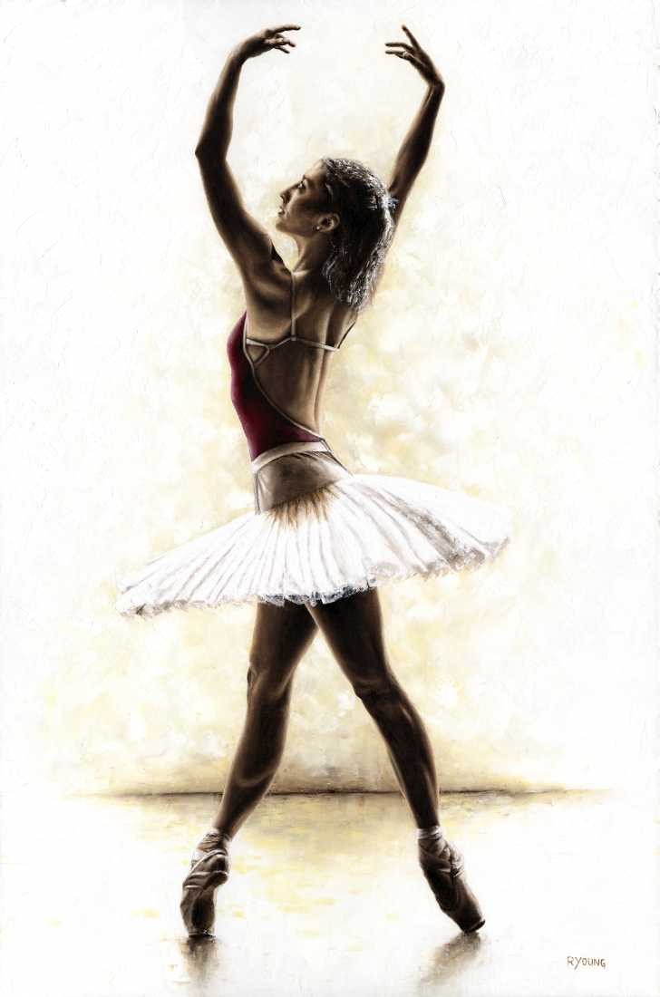 Konfiguration benutzen (Ballerina, Ballett, Tänzerin, Tütü, Tanz, Frau, Grazie, Malerei, zeitgenössischer Realismus, Wohnzimmer,  Wunschgröße, sepia/bunt)