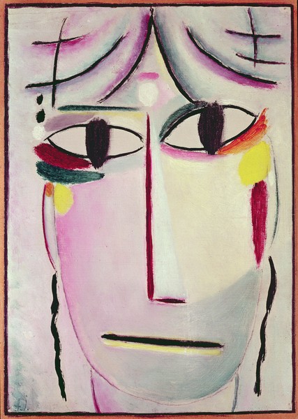 Alexej von Jawlensky, The Redeemer's Face, 1920 (oil on canvas) (Gesicht, Kopf, abstrahiert, geometrisch, Klassische Moderne, Blauer Reiter, Büro, Treppenhaus, Wohnzimmer, Wunschgröße, bunt)