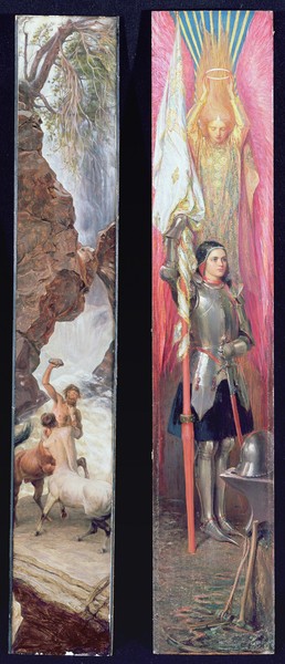 Theodore Blake Wirgman, Joan of Arc, 1890s (oil on panel) (Kampf der Zentauren, Johanna von Orleans, Krönung, Klassiker, Diptychon, Wunschgröße, Malerei, Wohnzimmer, bunt)