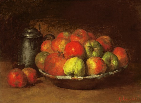 Gustave Courbet, Still Life with Apples and a Pomegranate, 1871-72 (oil on canvas)