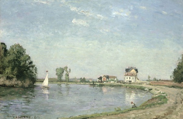 Camille Pissarro, At the River's Edge, 1871 (oil on canvas)