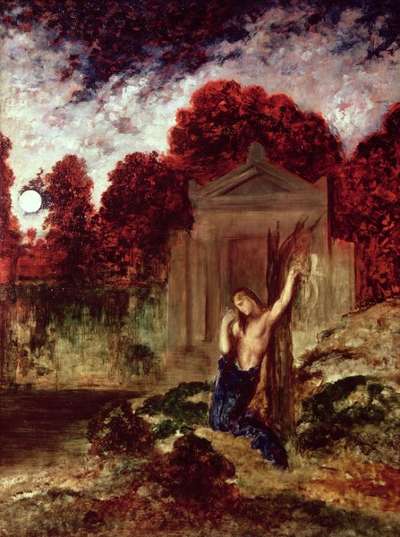 Gustave Moreau, Orpheus at the Tomb of Eurydice (Orpheus, Grab, Sage, Mythologie,  mythisch, Symbolismus, Wohnzimmer, Wunschgröße, Klassiker, bunt)