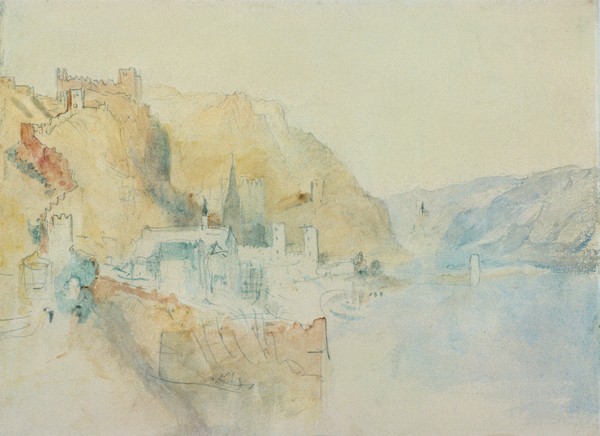 Joseph Mallord William Turner, On The Rhine (w/c) (Rhein, Fluss, Deutschland, Burgen, Aquarell, Romantik, Malerei, Klassiker, Wohnzimmer, Wunschgröße, bunt)