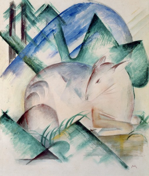 Franz Marc, Sleeping Deer (w/c)