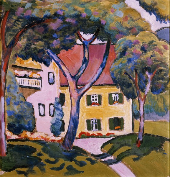 August Macke, House in a Landscape (oil on canvas)