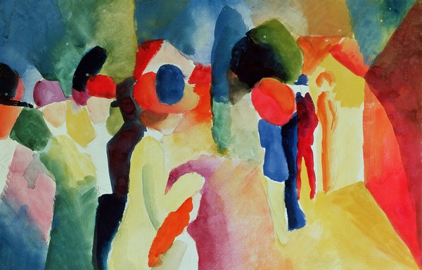 August Macke, Woman with a Yellow Jacket, 1913 (watercolour)