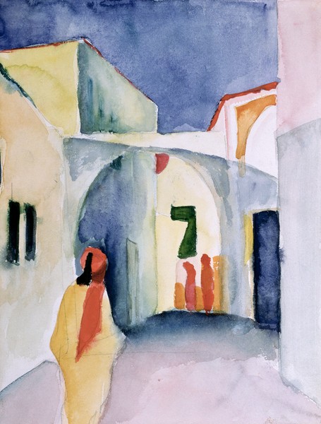 August Macke, A Glance Down an Alley (w/c)