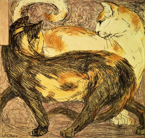 Franz Marc, Two Cats (sketch)