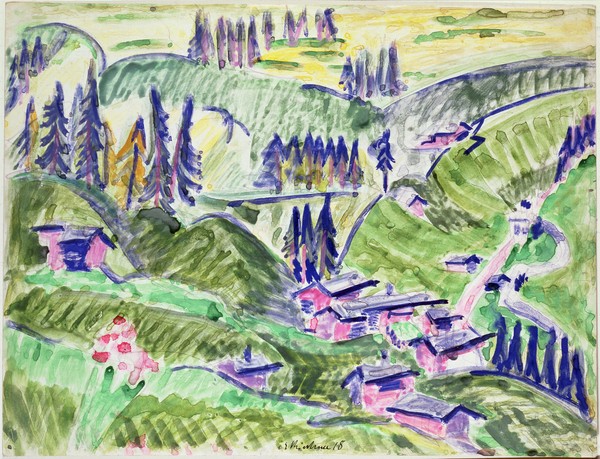 Ernst Ludwig Kirchner, Landscape, 1918 (w/c)
