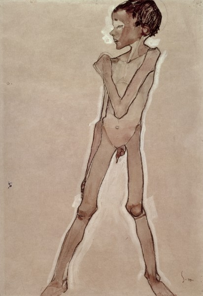 Egon Schiele, Nude Boy Standing (drawing)