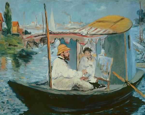 Edouard Manet, Monet in his Floating Studio, 1874 (oil on canvas)
