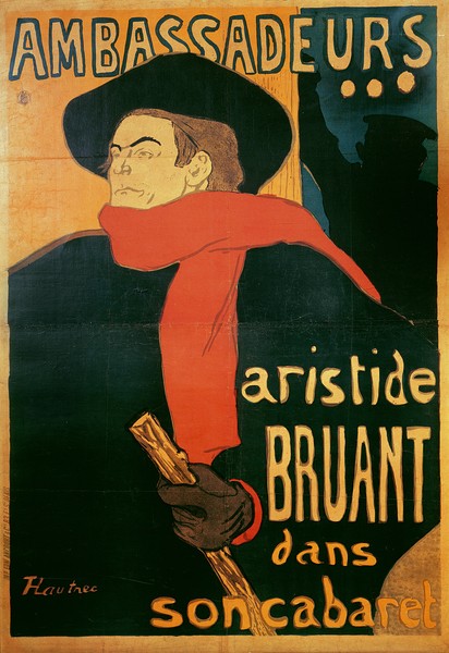 Henri de Toulouse-Lautrec, Ambassadeurs: Aristide Bruant, 1892 (litho)