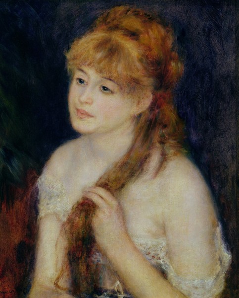 Pierre-Auguste Renoir, Young Woman Braiding her Hair, 1876 (oil on canvas)