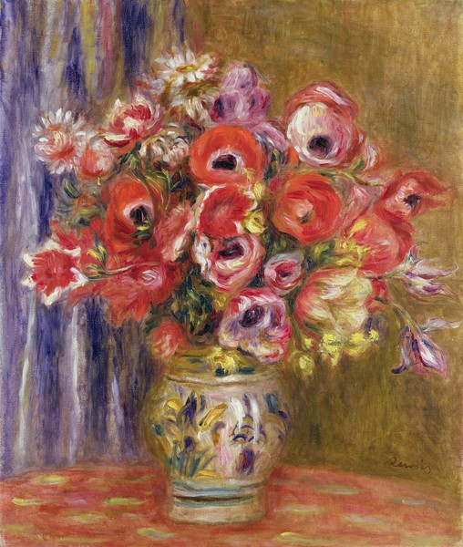 Pierre-Auguste Renoir, Vase of Tulips and Anemones, c.1895