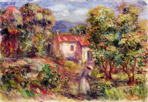 Pierre-Auguste Renoir, Woman picking Flowers in the Garden of Les Colettes at Cagnes, 1912