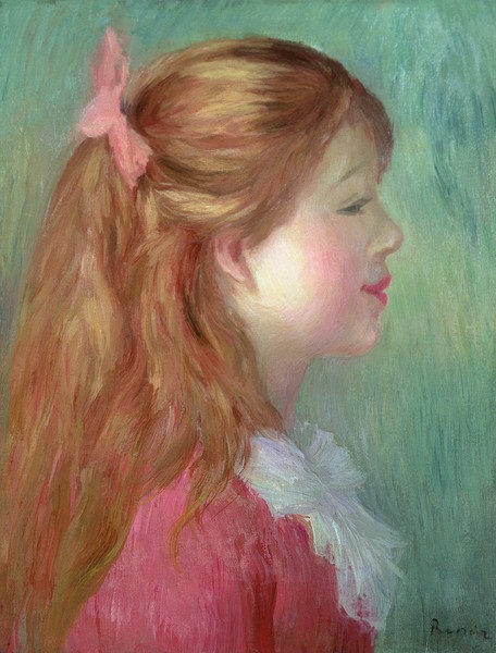 Pierre-Auguste Renoir, Young girl with Long hair in profile, 1890