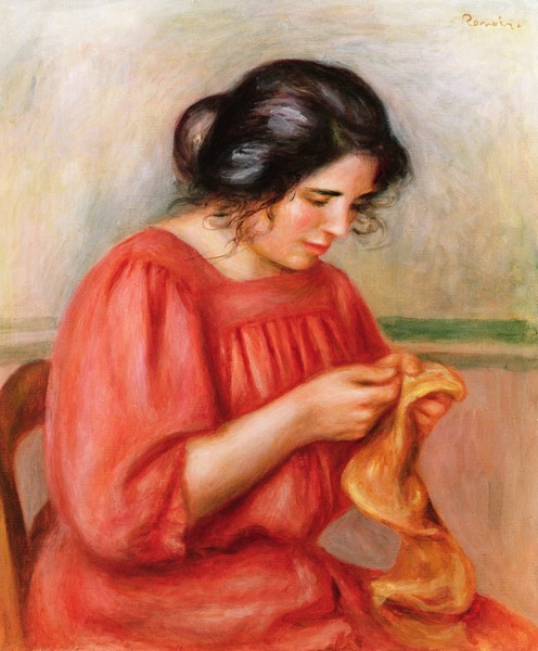 Pierre-Auguste Renoir, Gabrielle darning, 1908 (oil on canvas)
