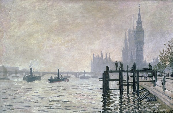 Claude Monet, The Thames below Westminster, 1871 (oil on canvas)