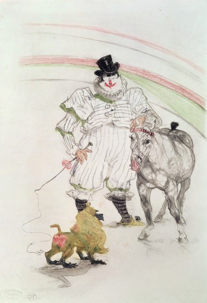 Henri de Toulouse-Lautrec, At the Circus: performing horse and monkey, 1899 (chalk, crayons and graphite)