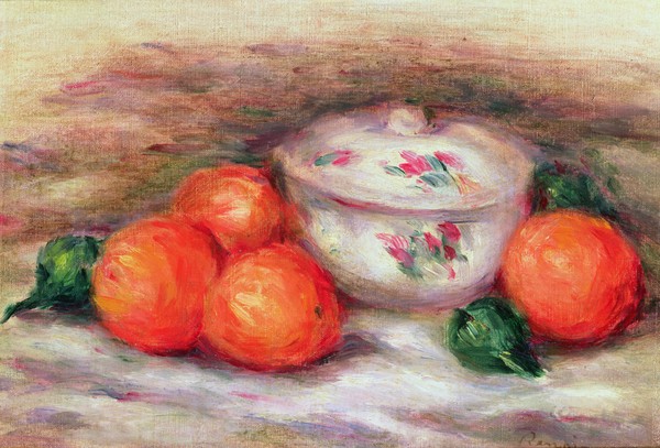 Pierre-Auguste Renoir, Still life with a covered dish and Oranges
