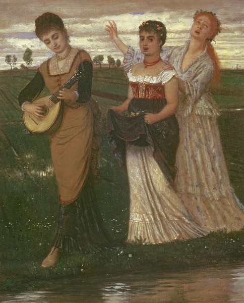 Arnold Bocklin, Spring, 1876 (Frauen, Gesang, Frühlingslieder, Blüten, Jahreszeit, Symbolismus, Wunschgröße, Klassiker, Wohnzimmer, bunt)