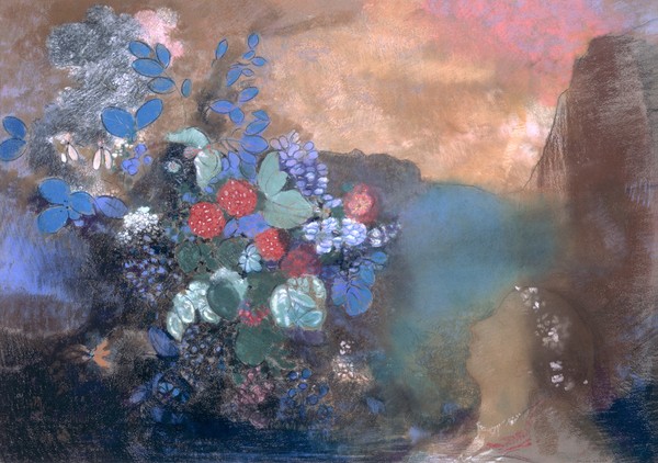 Odilon Redon, Ophelia among the Flowers, c.1905-8 (pastel on paper)
