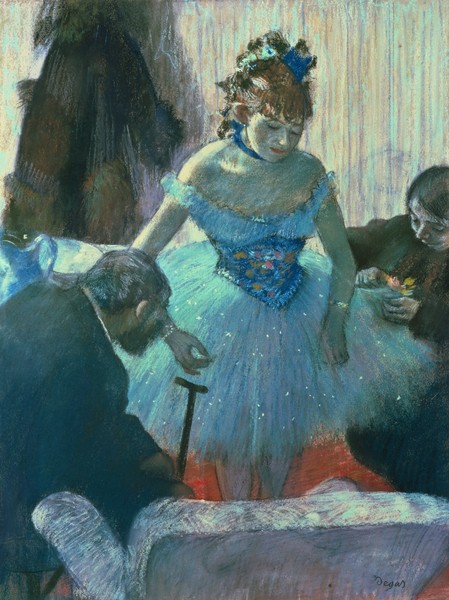 Edgar Degas, Dancer in her dressing room (pastel)