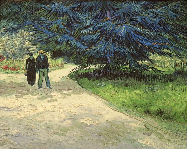 Vincent van Gogh, Public Garden with Couple and Blue Fir Tree: The Poet's Garden III, 1888 (oil on canvas)