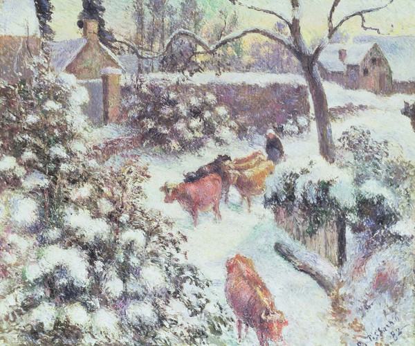Camille Pissarro, Effet de Neige a Montfoucault, 1882 (oil on canvas)