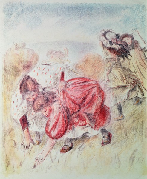 Pierre-Auguste Renoir, Young Girls Playing (coloured pencil)