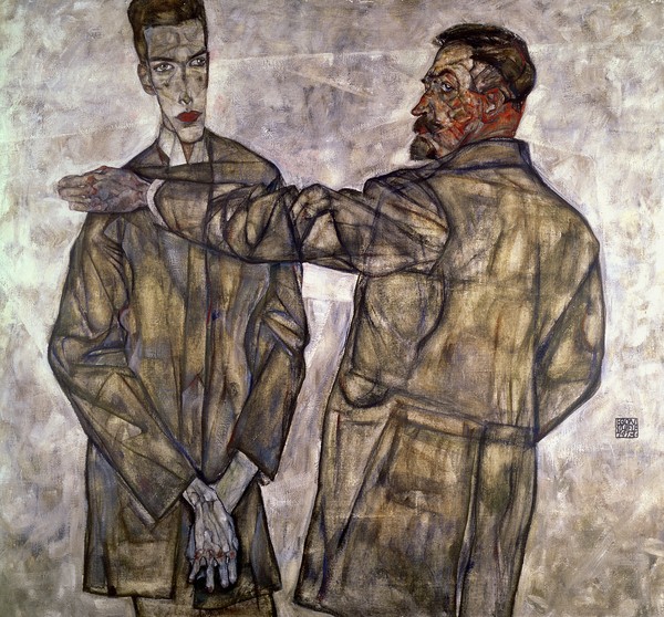 Egon Schiele, Double Portrait of Otto and Heinrich Benesch, 1913 (oil on canvas)