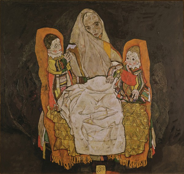 Egon Schiele, Mother with Two Children, 1915-17 (oil on canvas)