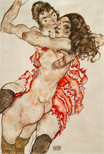 Egon Schiele, Two Women Embracing, 1915 (pencil, w/c & gouache on paper)