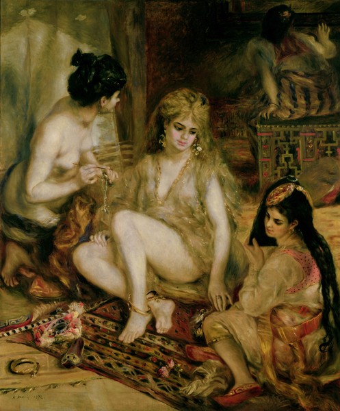 Pierre-Auguste Renoir, Interior of a Harem in Montmartre, Parisian women dressed as Algerians, 1872 (oil on canvas)