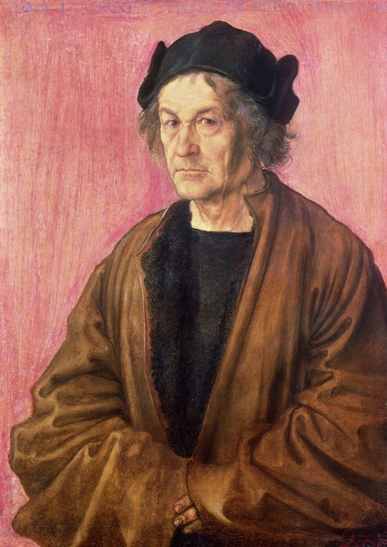 ALBRECHT Dürer, Albrecht Durer's Father, 1497 (panel) (Portrait, Vater, alter Mann, Klassiker, Alte Meister, Malerei, Wunschgröße, Wohnzimmer, Treppenhaus, Renaissance, bunt)