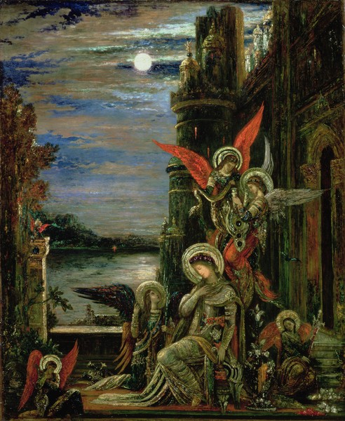 Gustave Moreau, St. Cecilia (The Angels Announcing her Coming Martyrdom) 1897 (oil on canvas)