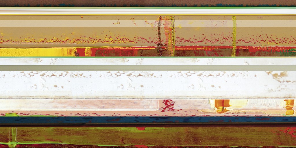 Winfried Becker, Mocca Floor I (Abstrakt, zeitgenössische Malerei, Streifen, Horizontale, Farbfelder, Wohnzimmer, Büro, Arztpraxis, braun/bunt)