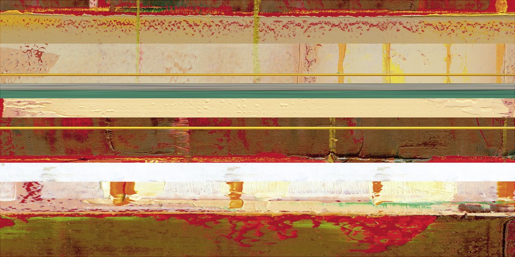 Winfried Becker, Mocca Floor II (Abstrakt, zeitgenössische Malerei, Streifen, Horizontale, Farbfelder, Wohnzimmer, Büro, Arztpraxis, braun/bunt)