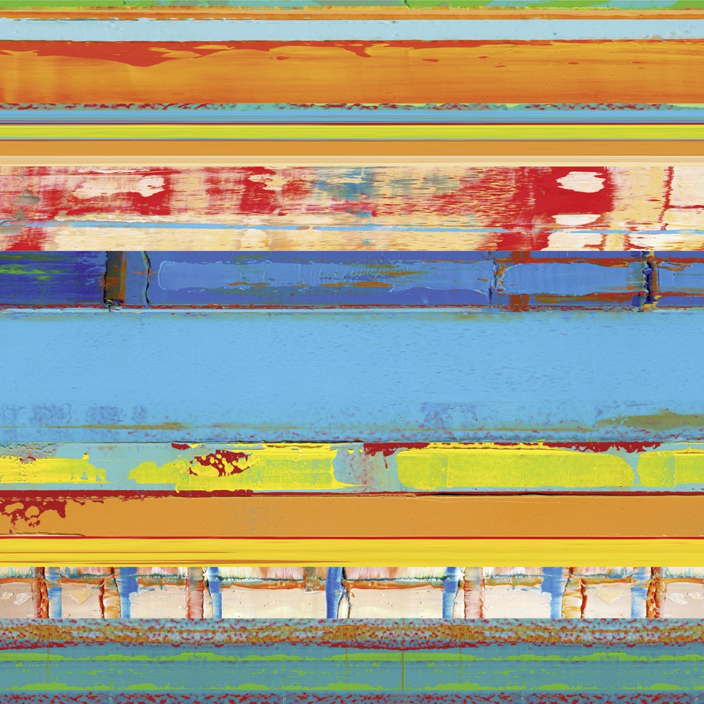 Winfried Becker, Deep channel blue II (Abstrakt, zeitgenössische Malerei, Streifen, Horizontale, Farbfelder, Wohnzimmer, Büro, Arztpraxis, blau/bunt)