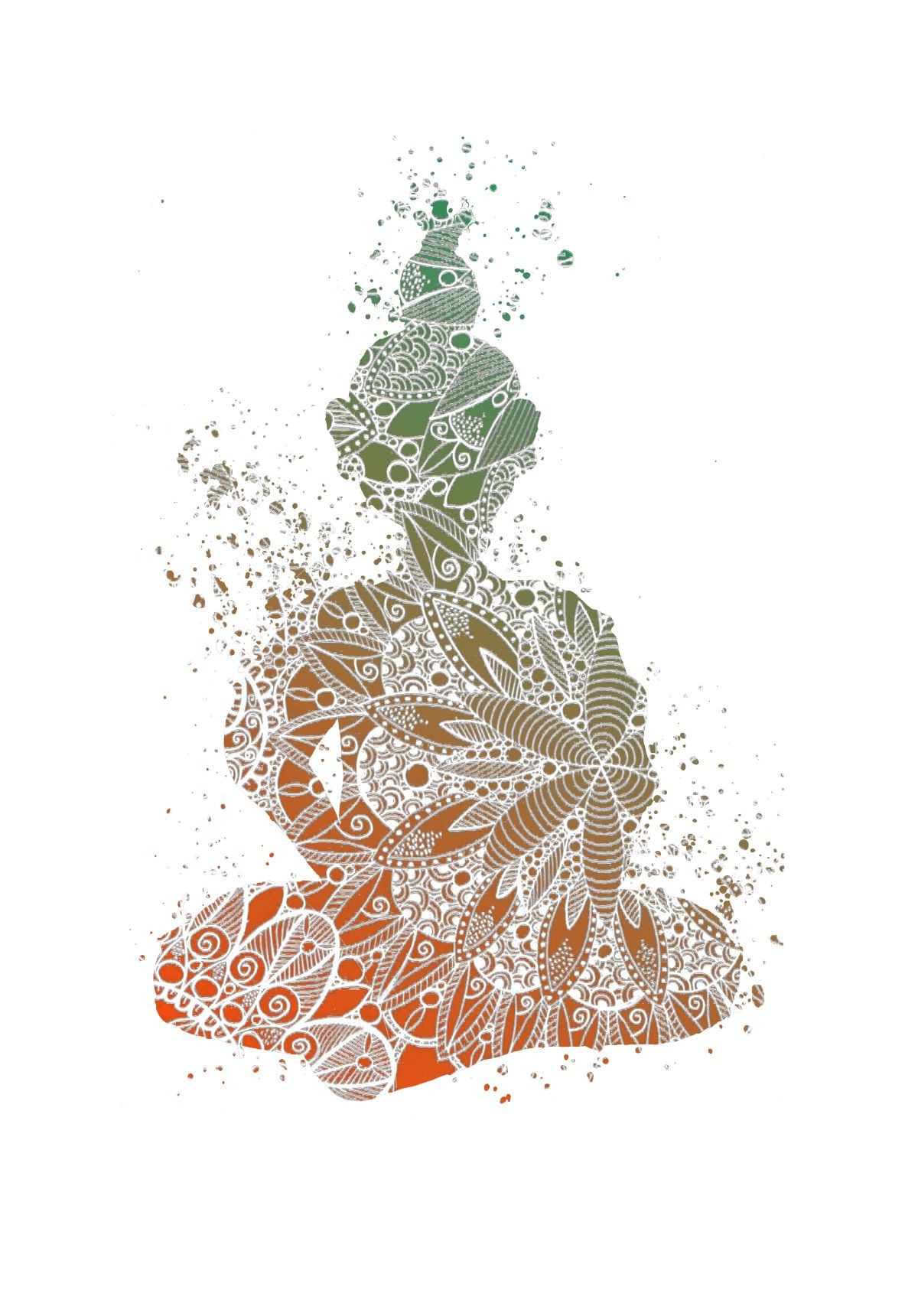 Konfiguration benutzen (Buddha, Buddhist, Religion, Meditation, Yoga, Asien, Spiritualität, Mandala, Muster, Silhouette, Wunschgröße, zeitgenössisch, Treppenhaus, Wohnzimmer, Jugendzimmer)