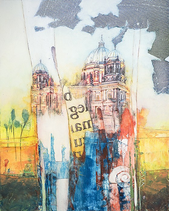 Carl-Heinz Lieck, Berlin (Stadt, Berlin, Fantasie,  Collage, Landschaften, modern, Wohnzimmer, Esszimmer, Treppenhaus, Malerei, Wunschgröße, bunt)
