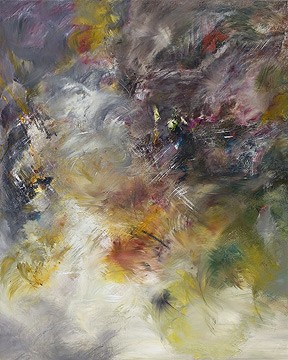 Christiane Middendorf, Extravaganz VI (Abstrakte Malerei, Wolkig, Strukturen, modern, Zeitgenössisch,  Wohnzimmer, Büro, Business, grau/bunt)