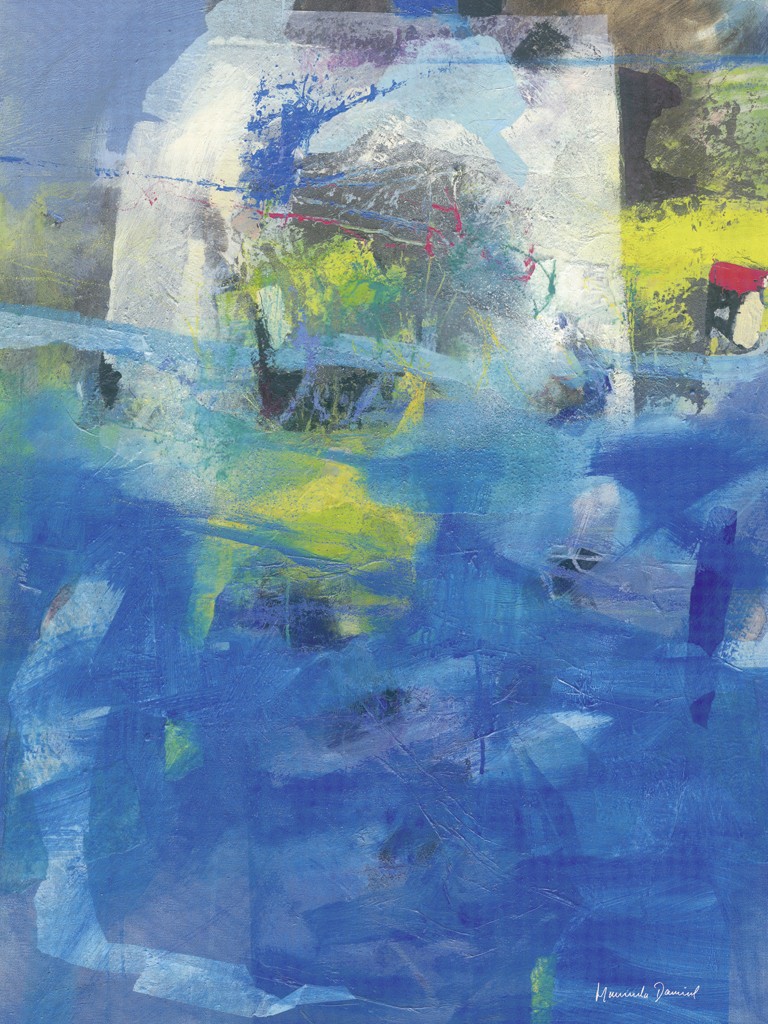 Manuela Daniel, Heiter bis wolkig (Abstrakte Malerei, modern, Farbfelder, Büro, Business, Wohnzimmer, Treppenhaus, bunt)