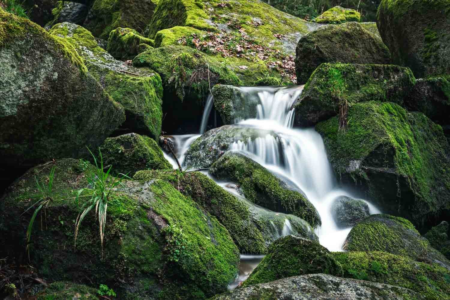 Konfiguration benutzen (Wasserfall, See, Natur, Steine, Moos, Schwarzwald, Landschaft, Wohnzimmer, Treppenhaus, Fotokunst, Wunschgröße, bunt)