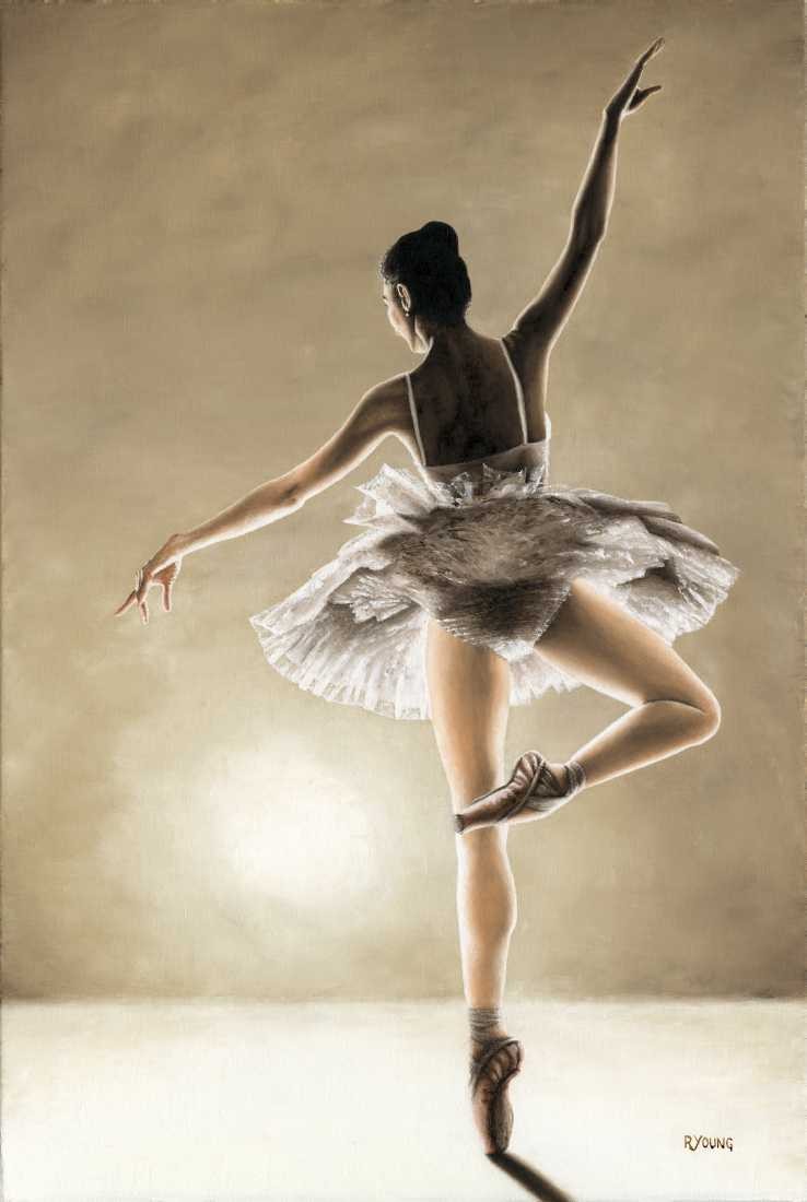 Konfiguration benutzen (Ballerina, Ballett, Tänzerin, Tanz, Frau, Grazie, Tütü, Malerei, zeitgenössischer Realismus, Wohnzimmer,  Wunschgröße, bunt)